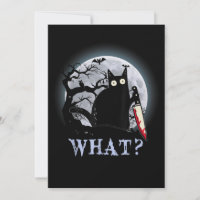Chat Quel Chat Noir Meurtrier Avec Couteau Hallowe