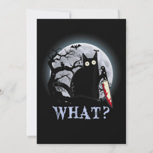 Invitation Chat Quel Chat Noir Meurtrier Avec Couteau Hallowe