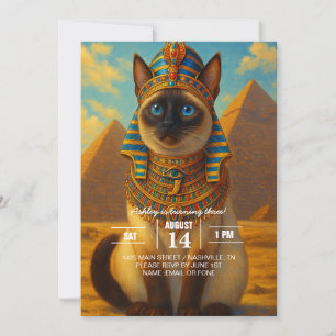 Invitation Chat royal égyptien pharaon dans le désert