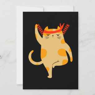 Invitation Chat Samurai Ninja Shinobi Kitten Kitty Animal cad