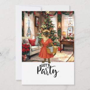Invitation Chat siamois Fête de Noël Fête de Noël