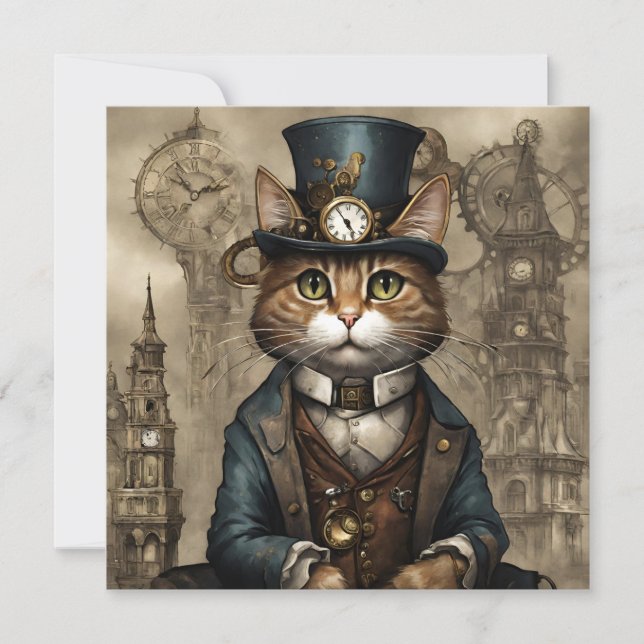 Invitation Chat Steampunk (Devant)