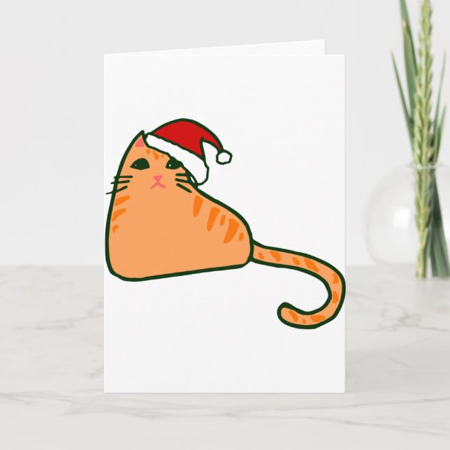 Invitation chat tabby orange chapeau père noël noël (Devant)