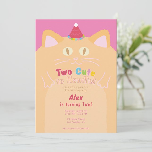 Invitation Chat "Trop Mignon Pour Être Manipulé" 2e Anniversa (Debout devant)