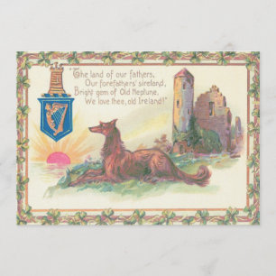 Invitation Château de chien Harpe d'Érin Trèfles