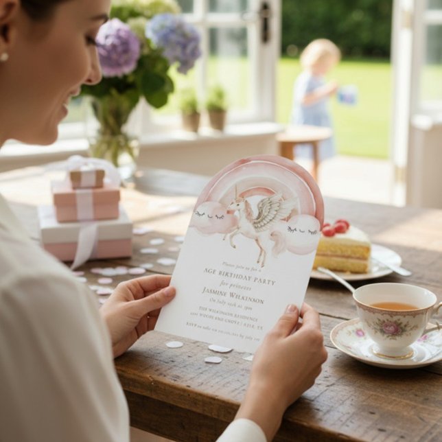 Invitation Château de conte de fées à l'aquarelle enchanté po (Créateur téléchargé)