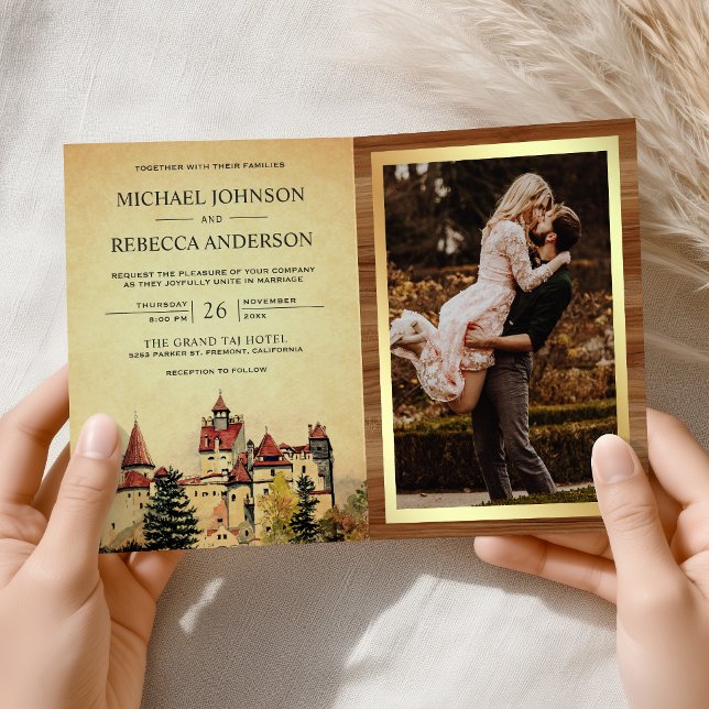 Invitation Château de Conte de Fées Code QR Mariage (Créateur téléchargé)