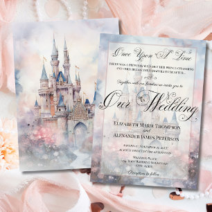 Invitation Château de Conte de Fées Enchanteur Notre Mariage