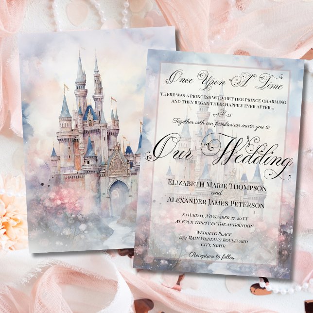 Invitation Château de Conte de Fées Enchanteur Notre Mariage (Créateur téléchargé)