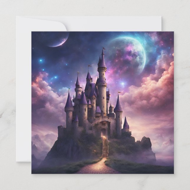 Invitation Château de Conte de Fées Fantastique (Devant)