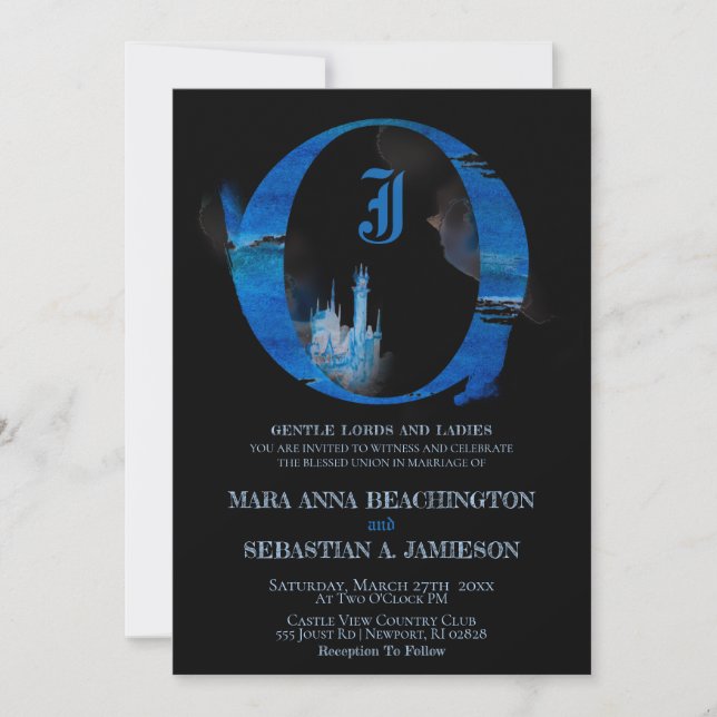 Invitation *~* Château de conte de fées fantastique pour mari (Devant)