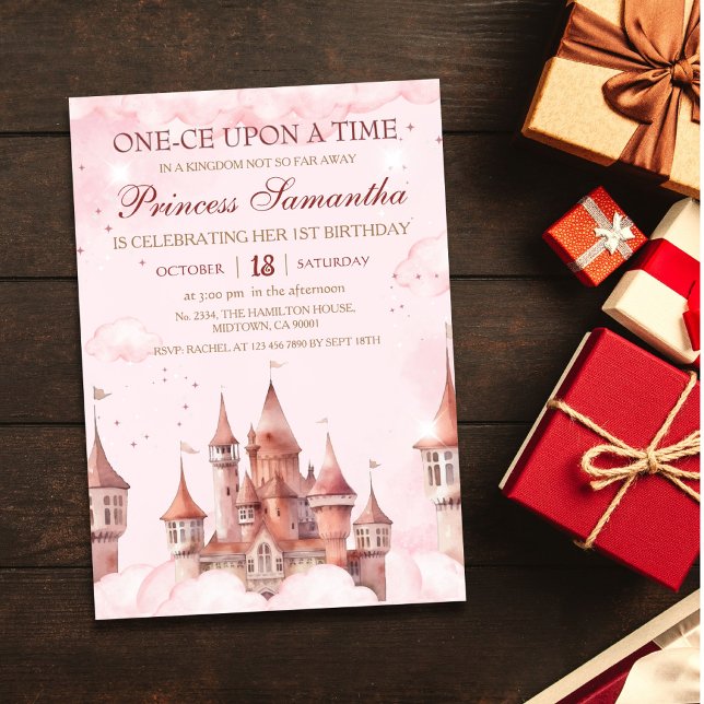 Invitation Château de conte de fées magique pour le premier a (Créateur téléchargé)