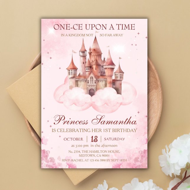 Invitation Château de conte de fées magique pour le premier a (Créateur téléchargé)