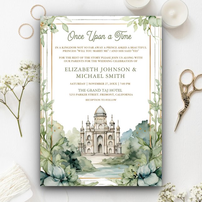 Invitation Château de Conte de Fées Photo Mariage (Créateur téléchargé)