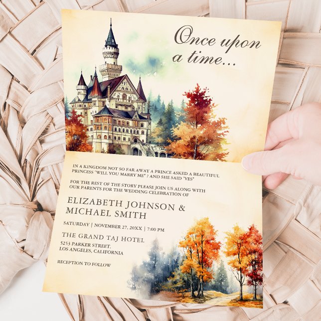 Invitation Château de Conte de Fées Rustique Code QR Livre de (Créateur téléchargé)