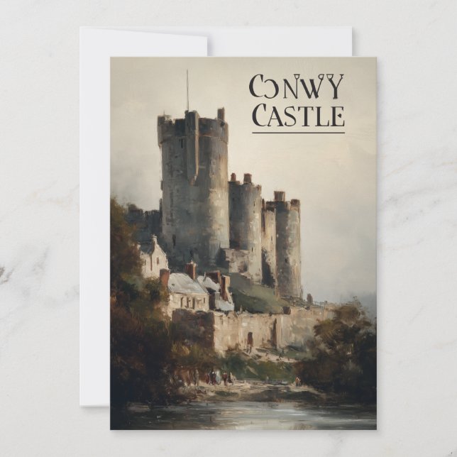 Invitation Château de Conwy Pays de Galles Impression de pein (Devant)