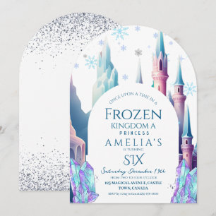 Invitation Château de dessin animé pour 6ème anniversaire Fro