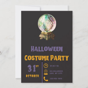 Invitation Château de fantaisie boule de cristal Halloween mo
