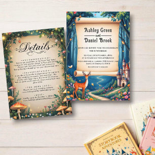 Invitation Château de forêt enchantée Fairytale Mariage