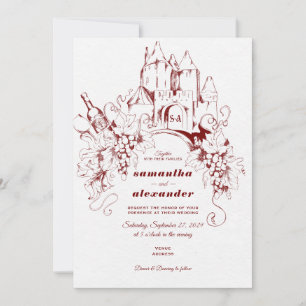 Invitation Château de France Vigne Vignoble Vignoble Mariage