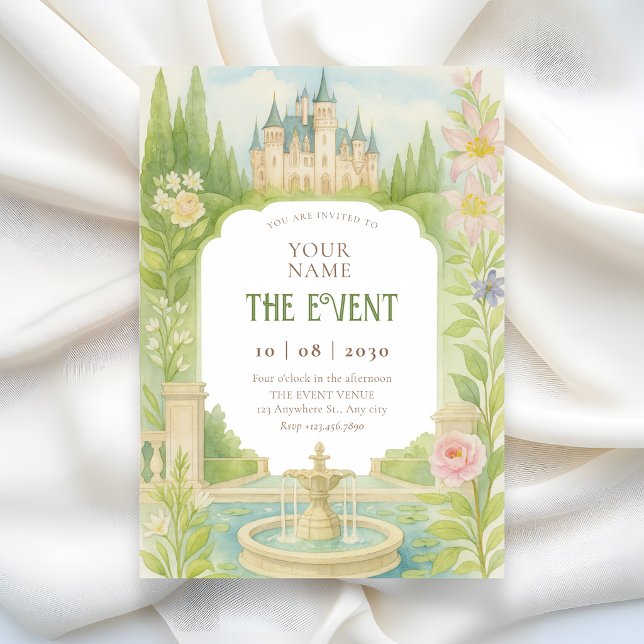 Invitation Château de jardin esthétique (Créateur téléchargé)