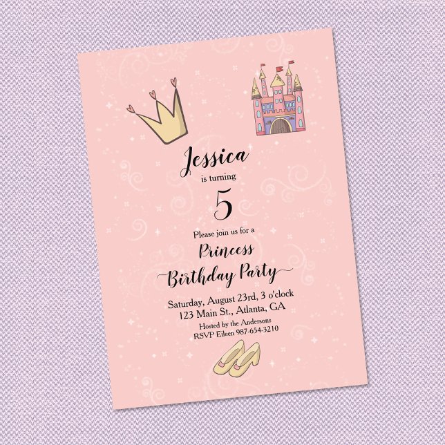 Invitation Château de jeu d'anniversaire de princesse (Créateur téléchargé)