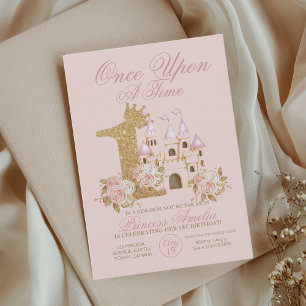 Invitation Château de la Couronne rose Princesse 1er annivers