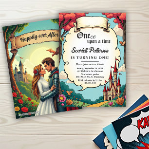 Invitation Château de la Forêt Enchantée Conte de Fées 1er An