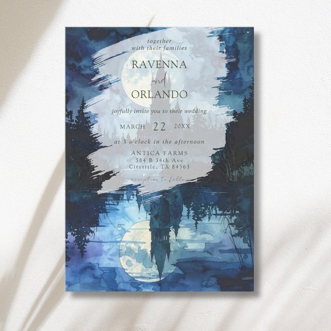 Invitation Château de la forêt hantée Mariage Romance Moonlak (Créateur téléchargé)