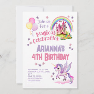 Invitation Château de la Petite Fille 4e anniversaire
