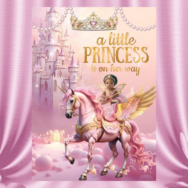 Invitation Château de licorne pour Baby Shower Princesse Ethn (Créateur téléchargé)