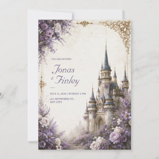 Invitation Château de mariage à la floraison de lavande