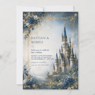Invitation Château de mariage étoilé saphir
