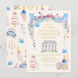 Invitation Château de mariage fantaisiste Manoir