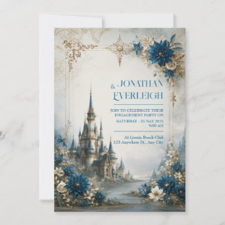 Invitation Château de mariage Fleur de saphir