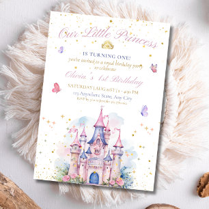 Invitation Château de Princesse 1er Anniversaire Princesse de