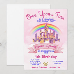 Invitation Château de Princesse Anniversaire Il était une Foi