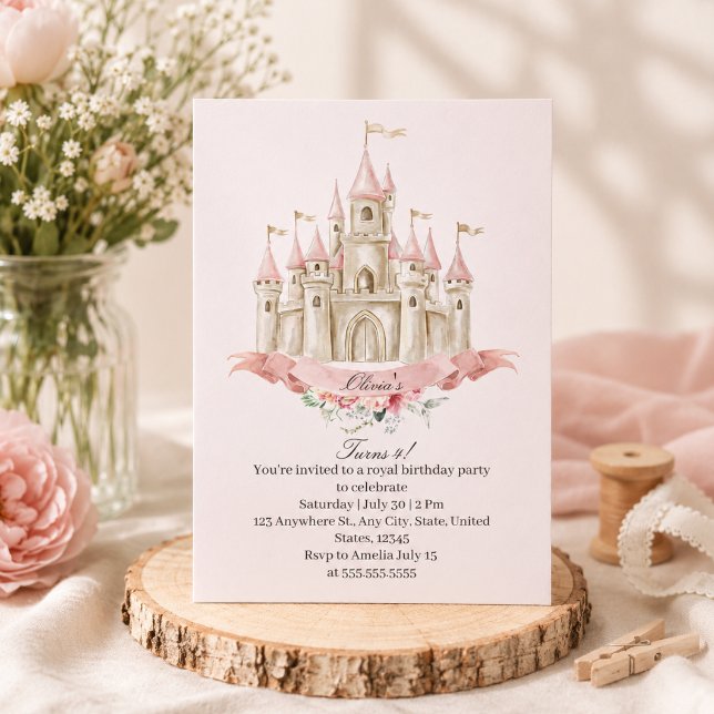 Invitation Château de Princesse Anniversaire Royal (Créateur téléchargé)