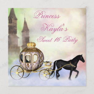 Invitation Château de Princesse Carrosse Royal Princesse Swee