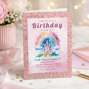 Invitation Château de Princesse Enchantée Anniversaire
