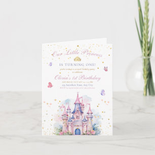 Invitation Château de Princesse Fille Anniversaire Faitière F