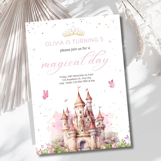 Invitation Château de Princesse Fille de l'anniversaire Conte (Créateur téléchargé)