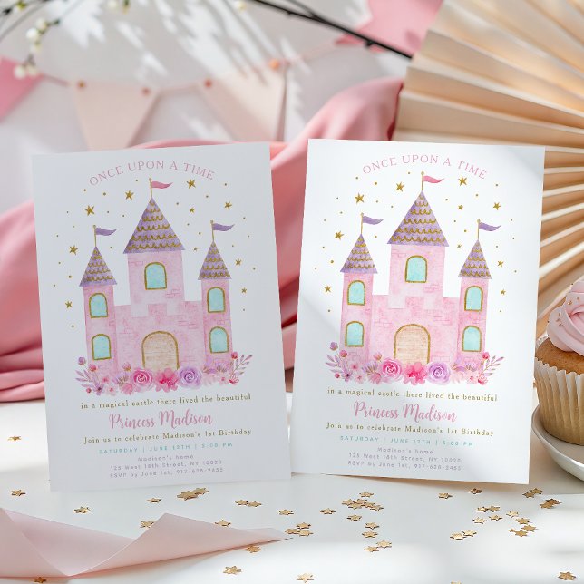 Invitation Château de Princesse Il était une Fois Premier Ann (Créateur téléchargé)
