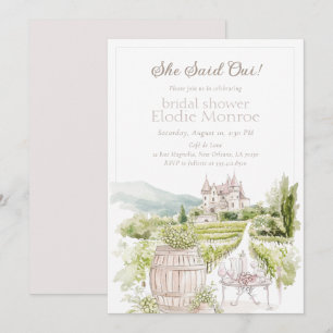 Invitation Château Élégant de Provence Mariage Campagne Franç