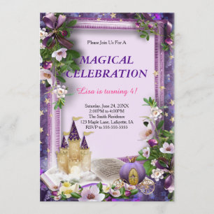 Invitation Château enchanté Princesse fête d'anniversaire