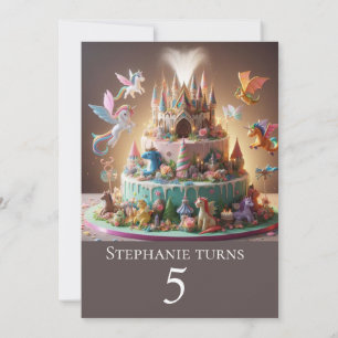 INVITATION CHÂTEAU FANTASTIQUE DRAGONS & LICORNES ANNIVERSAIR