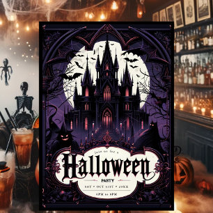 Invitation Château gothique Fête d'Halloween