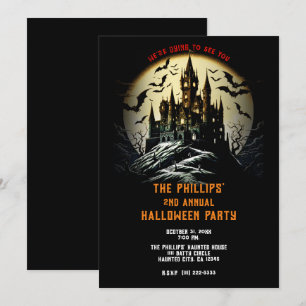 Invitation Château Hanté sur la Colline du Cimetière Soirée H