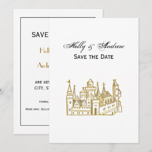 Invitation Château héraldique vintage #2 Crest Faux Gold