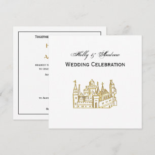 Invitation Château héraldique vintage #2 Crest Faux Gold